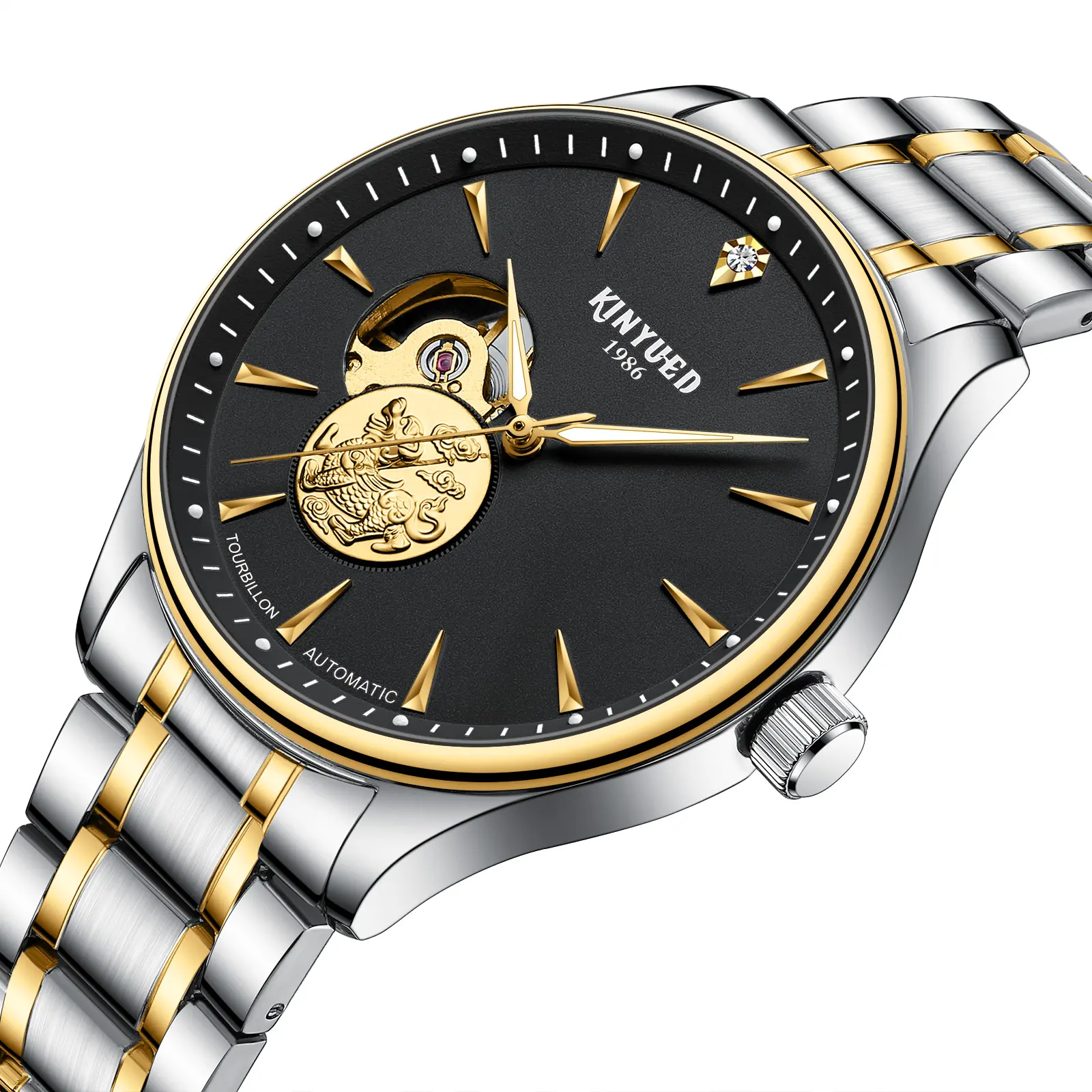 Factory price KINYUED J085 black dial mens watches automatic luxury brand mechanical watches