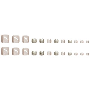 <span class=keywords><strong>Uñas</strong></span> postizas francesas nude de 24 piezas al por mayor, hechas a mano, con efecto ojo de gato, para <span class=keywords><strong>los</strong></span> <span class=keywords><strong>pies</strong></span>. - Product Image 5