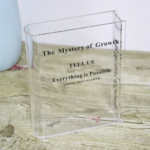 Vaso a Forma di <span class=keywords><strong>Libro</strong></span> Trasparente per <span class=keywords><strong>Fiori</strong></span>, Vaso in Acrilico a Forma di <span class=keywords><strong>Libro</strong></span>, Vaso Floreale Trasparente per Arredamento Casa - Product Image 2