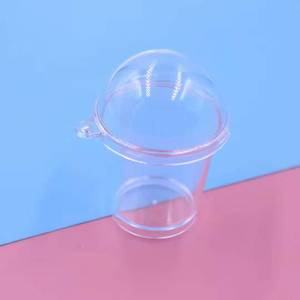 Simulations-Mini-Mousse-Becher Pudding-Eisbecher DIY-Becher Schlüsselanhänger Schneekugel-Schlüsselanhänger mit Strohhalm - Product Image 5