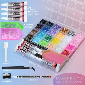 Kit de 35 000 strass en résine multicolores de 3 mm à dos plat, kit tout-en-un pour embellir vos créations DIY, arts et artisanat, cadeaux - Product Image 2