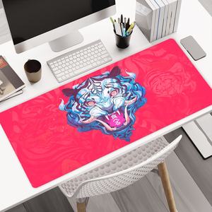 Alfombrilla de Escritorio Personalizada con Logotipo, Diseño de Tigre Japonés Rosa, Antideslizante, Protector de Escritorio, Alfombrilla de Ratón Grande para Juegos, para Oficina - Product Image 1