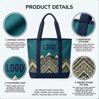 Sac fourre-tout en toile avec logo personnalisé, style ethnique, sac de courses réutilisable pour événement de marathon ultra-terrain, souvenir