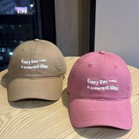 Casquette de baseball brodée avec lettres, ajustable, 6 panneaux, en sergé de coton, style Dad Hat, à large bord, pour le quotidien et les activités de plein air