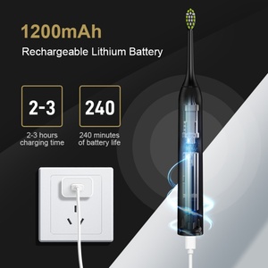 แปรงสีฟันไฟฟ้าความถี่สูงแบบนุ่มนวลสำหรับผู้ใหญ่ กันน้ำระดับ IPX7 สำหรับทำความสะอาดฟันที่บ้าน - Product Image 3