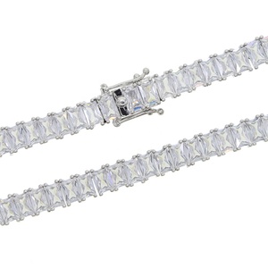 Kalung Tennis Persegi 6MM CZ 5A CZ Mewah Berkilau Penuh Batu Choker Trendi Rock Punk Wanita Pria Perhiasan Hip Hop - Product Image 6