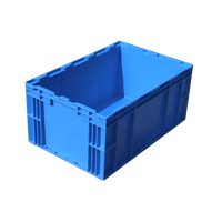 Caisse de manutention empilable en plastique robuste HP5D, conteneur à parois droites, caisses d'expédition écologiques, personnalisation couleur et logo