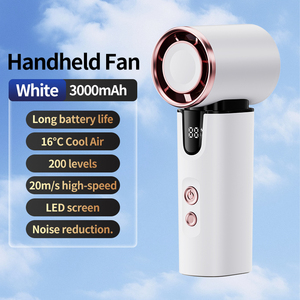 พัดลมมือถือพกพาขนาดเล็ก รุ่นใหม่ ปี 2026 ความจุแบตเตอรี่ 3000mAh พร้อมหน้าจอดิจิตอล สำหรับใช้งานกลางแจ้ง - Product Image 1
