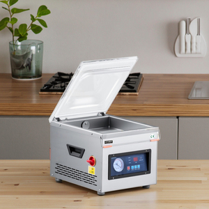 เครื่องซีลสูญญากาศแบบตั้งโต๊ะไฟฟ้าแบบพกพาสำหรับธุรกิจขนาดเล็ก ใช้สำหรับซีลไก่ เนื้อวัว เนื้อสัตว์ ข้าว อาหาร และสารเคมี - Product Image 1