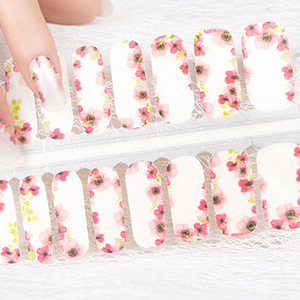 Uñas Postizas con Diseño Floral, Forma de Almendra, Longitud Media, Acrílicas, para Aplicación en Dedos - Product Image 3