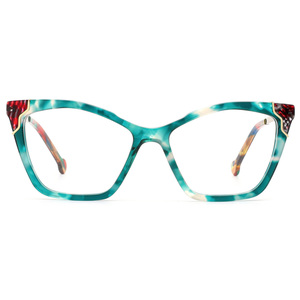 Thời trang mới hợp thời trang kinh điển Acetate và kim loại Cat Eye Kính mắt <span class=keywords><strong>Frames</strong></span> với <span class=keywords><strong>Sparkly</strong></span> Bling ochki gafas anteojos oculos lunettes - Product Image 6