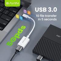 BAVIN grosir Otg30 Otg35 5gbps Tipe c Transport Usb c Male Otg Adapter Converter Usb c Otg Adapter