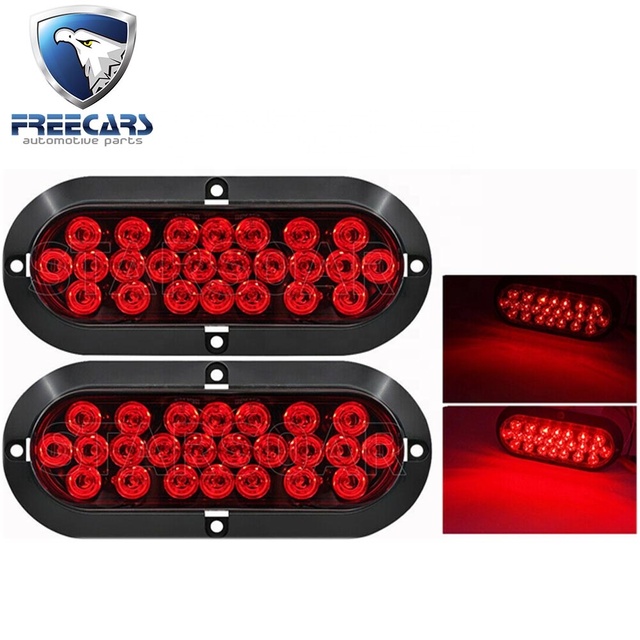 LED Trailer Truck Stop/Turn/Tail Brake Lights 7.5" Oval Flush Mount Red Trailer Light