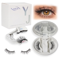 Cils magnétiques 3D Quantum souples semi-faits à la main avec logo personnalisé, kit applicateur inclus, réutilisables, sans colle, faciles à poser