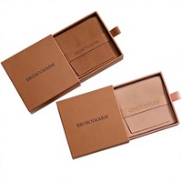 Boîte à bijoux personnalisée en gros avec logo, boîte cadeau en papier à tiroir coulissant avec pochette à bijoux pour l'emballage de bagues et de bracelets