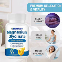 Comprimés de glycinate de magnésium 400 mg, marque privée OEM, 30 comprimés, complément alimentaire pour le sommeil et l'immunité, végétalien