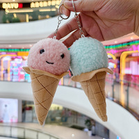 Jouet en peluche mignon en forme de cornet de glace, pendentif en peluche en forme de cornet de glace pour machine à grue, jouet en peluche personnalisé, mini porte-clés