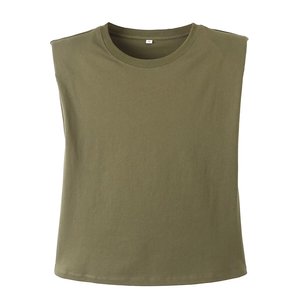 <span class=keywords><strong>Camiseta</strong></span> con <span class=keywords><strong>Hombreras</strong></span> PB&ZA de 6 Colores para Mujer Sin Mangas Cuello Redondo Verano 2024 Tops Casuales para Mujer - Product Image 6