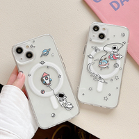Desain Sporty untuk Casing Pelindung Transparan Bahan TPU Lembut Tipis Anti Guncangan Tahan Air dengan Ring Magnetik untuk casing
