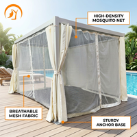 Pergola en acier à lames orientables avec structure en aluminium et auvents en HDPE - Mobilier de jardin écologique résistant au vent et écran d'intimité pour gazebo
