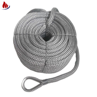 Ligne d'amarrage marine en polyéthylène PE à double tressage haute résistance 6 mm 8 mm 10 mm 12 mm résistante aux intempéries pour l'ancrage des bateaux