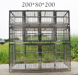 Gabbia per cani impilabile pieghevole in acciaio inossidabile a tre strati e sei porte - Product Image 5