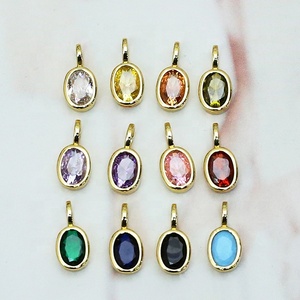 Mini pendentifs breloques ronds ovales en cristal, pierres de naissance, pour la fabrication de bijoux, cadeau pour femme, bijoux minimalistes mignons - Product Image 2