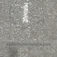 Mosaïque de luxe moderne en nacre découpée au jet d'eau, épaisseur 10 mm, pour crédences murales d'hôtels et villas