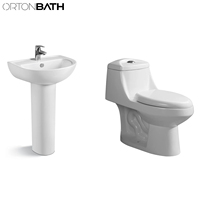 ORTONBATH-Cuvette de toilette SIPHONIQUE INODORO en céramique, piédestal, cuvette avec lavabo
