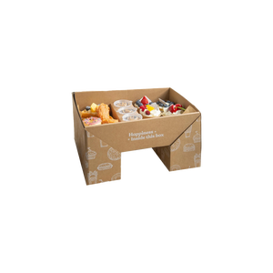 Fábrica certificada personalizada Kraft papelão bandeja para embalagens de alimentos Flip Table Grazing Box Embossing for Fruit Cookie Picnic Party - Product Image 4