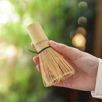 Lot de 4 ustensiles japonais pour le matcha : fouet, bol à matcha avec bec verseur, cuillère, kit de préparation du thé matcha