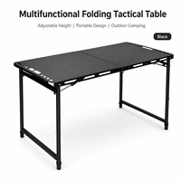 Nouvelle arrivée, table pliante tactique moderne et portable, 4 cylindres, hauteur réglable, tige hydraulique, pour dîner en plein air, camping, pique-nique