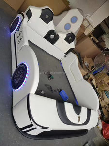 Lit de voiture pour enfants tout compris à dossier haut lit de course pour enfants lit de dessin animé de voiture de sport pour garçon - Product Image 4