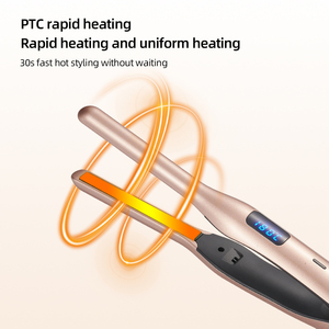 เครื่องหนีบผมตรงแบบแผ่นแคบ 10 มม. รุ่น Pro 2 in 1 ร้อนเร็ว พร้อมหน้าจอ LCD สำหรับ<span class=keywords><strong>ผู้หญิง</strong></span> ใช้ได้ทั้งหนีบตรงและม้วน<span class=keywords><strong>ผม</strong></span> - Product Image 3