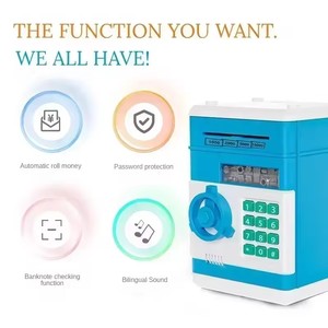 Tirelire électronique automatique Mini coffre-fort pour pièces de monnaie Tirelire d'économie d'argent Mot de passe Compteur Code Serrure à clé Tirelire pour enfant Cadeau - Product Image 2