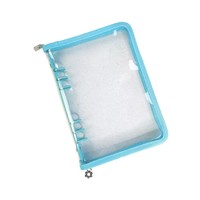 Classeur A6 à fermeture éclair personnalisé à usage intensif Pochettes pour cartes Paillettes 6 anneaux Classeur à feuilles mobiles rechargeable Journal Couverture souple/Carnet