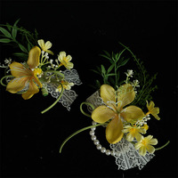 2634 Boutonnière et corsage de poignet de style bohème en tissu, fabriqué en Chine, idéal pour les événements professionnels, les séances photo en studio et les accessoires de mariée