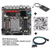 Motherboard In-tel VPro Q670 NAS Maksimal 6*NVMe 6*SATA3.0 Generasi ke-12/13/14 LGA1700 PCIE5.0x16 2*DDR5 4*2.5G LAN Firewall ITX Mainboard