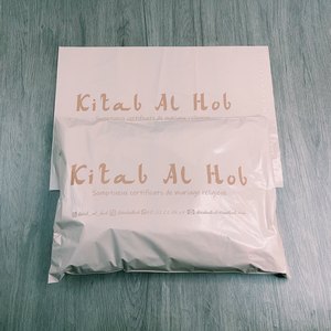 Sacs d'expédition en polyéthylène brillant abricot, personnalisés avec texte de marque, imperméables, pour emballage cadeau, vente en gros - Product Image 6