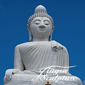 Diseño Popular Templo Blanco Buda de piedra de mármol estatua - Product Image 4