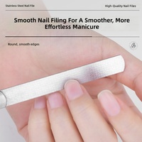 Lime à ongles professionnelle en acier inoxydable double face à pointe ronde pour ongles épais et réparation des ongles incarnés