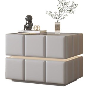 Table de chevet double couche en bois massif avec tiroirs de rangement pour chambre à coucher, design moderne et simple, style luxe léger - Product Image 5