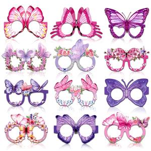 Violet Rose Fleurs Papillon Thème Papier Lunettes pour Graduation Diwali Parties Fun Photo Props pour Enfants Adultes Photoshoots - Product Image 2