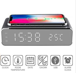 Đứng Điện Thoại Di Động Nhanh Chóng Sạc Di Động Powerbank Led Điện Thoại Không Dây Đồng Hồ Báo Thức Với Điện Thoại Sạc Không Dây - Product Image 6