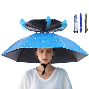 Promotional Business Gifts Modern <b>Umbrella</b>-Hat Breathable <b>Windproof</b> All-in-One Travel Use Adjustable Strap Fold Manual Operation - Product Image 1
