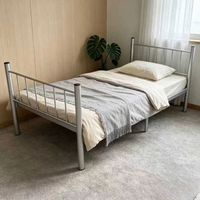 Cadre de lit simple en fer moderne, portable, pour usage domestique, appartement, chambre, hôtel