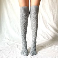 Femme hiver automne personnalisé sur le genou femmes Long Legging cuisse haute femmes Slouch chaussettes