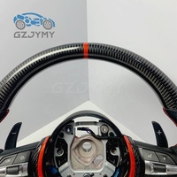 Volant en fibre de carbone pour BMW G20 G30 Série G, cuir perforé, logo rouge, surpiqûres rouges, garniture personnalisée, sport