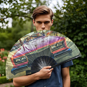 بيع بالجملة مخصص كبير خط الخيزران الرقص الصقر للطي المشجعين اليد التصفيق الهذيان الزفاف التسامي الفراغات البلاستيك - Product Image 2