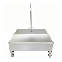 Hoogwaardige luxe 9L vintage roestvrijstalen gouden en zilveren voedselwarmer voor hotpotbuffetten